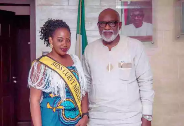 Ondo Governor, Akeredolu, Receives Miss Curvy Nigeria Tourism Queen (Photos)